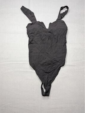 Free People Bodysuit Womens M Black Intimately Shaping Top Thong Stretch Strap